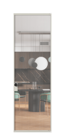 Дверь межкомнатная АЛПЛ040.01 АТСР MORU. Цвет Алюминий тёплый серый. Материал Алюминий в эмали. Коллекция Formato. Картинка.