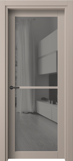 Дверь межкомнатная 2108 ПЭСК ЗЕР СЕР. Цвет ПЭТ серо-коричневый . Материал ПЭТ. Коллекция Нео. Картинка.