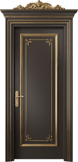 Дверь межкомнатная 6501 БАНЗА. Цвет Бук антрацит золотой антик. Материал Массив бука эмаль с патиной золото античное. Коллекция Imperial. Картинка.