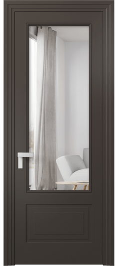 Дверь межкомнатная 8342 МАН Двустороннее зеркало. Цвет Матовый антрацит. Материал Гладкая эмаль. Коллекция Rocca. Картинка.