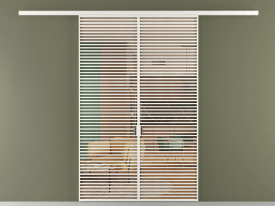 Алюминевая перегородка vd2_07_ Алюминий светло-серый Прозрачное оранжевое стекло, триплекс, 6мм. Цвет Алюминий светло-серый. Материал Алюминий в эмали. Коллекция Перегородка Formato вдоль стены 2 створки. Картинка.