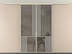 Перегородка Mosaic вдоль стены на потолок двустворчатая