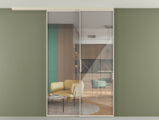 Перегородка Formato вдоль стены на потолок 2 створки с синхронным механизмом