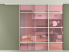 Перегородка Формато вдоль стены на потолок 3 створки с синхронным механизмом