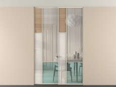 Перегородка Mosaic внутри проёма скрытое крепление в потолок 2 створки