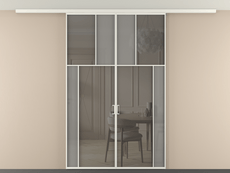 Перегородка Mosaic вдоль стены на потолок 2 створки