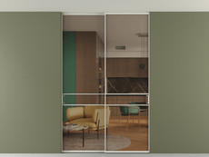 Перегородка Формато внутри проёма скрытое крепление в потолок 2 створки