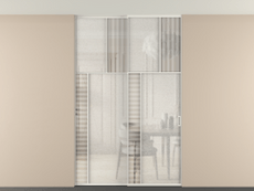 Перегородка Mosaic внутри проёма двустворчатая со скрытым креплением в потолок