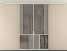 Перегородка Mosaic вдоль стены на потолок двустворчатая