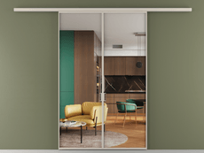 Перегородка Формато вдоль стены 2 створки