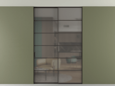 Перегородка Formato внутри проёма двустворчатая со скрытым креплением в потолок