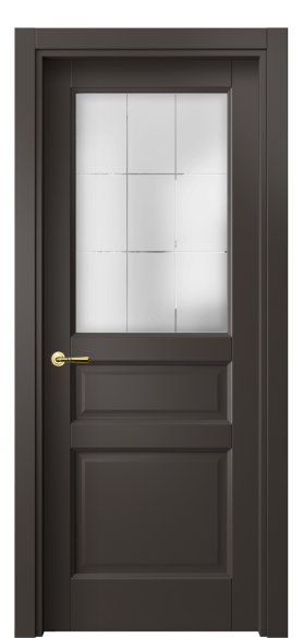 Дверь межкомнатная 1432 МАН Cатинированное стекло лофт. Цвет Матовый антрацит. Материал Гладкая эмаль. Коллекция Галант. Картинка.