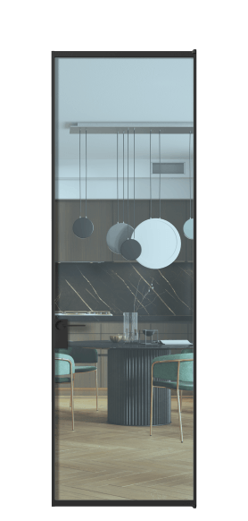 Дверь межкомнатная АЛПЛ040.01 ПРОЗ ГОЛ ЧЕР. Цвет Алюминий Черный. Материал Алюминий. Коллекция Formato. Картинка.