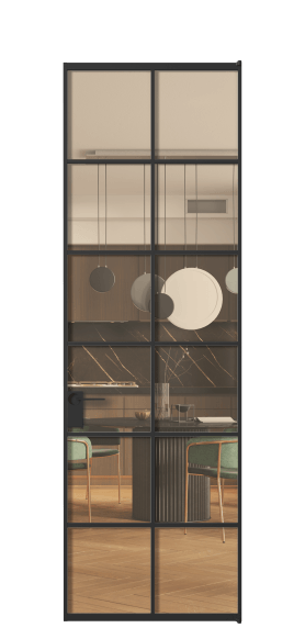 Дверь межкомнатная АЛПЛ040.05 ПРОЗ ОРАНЖ ЧЕР. Цвет Алюминий Черный. Материал Алюминий. Коллекция Formato. Картинка.